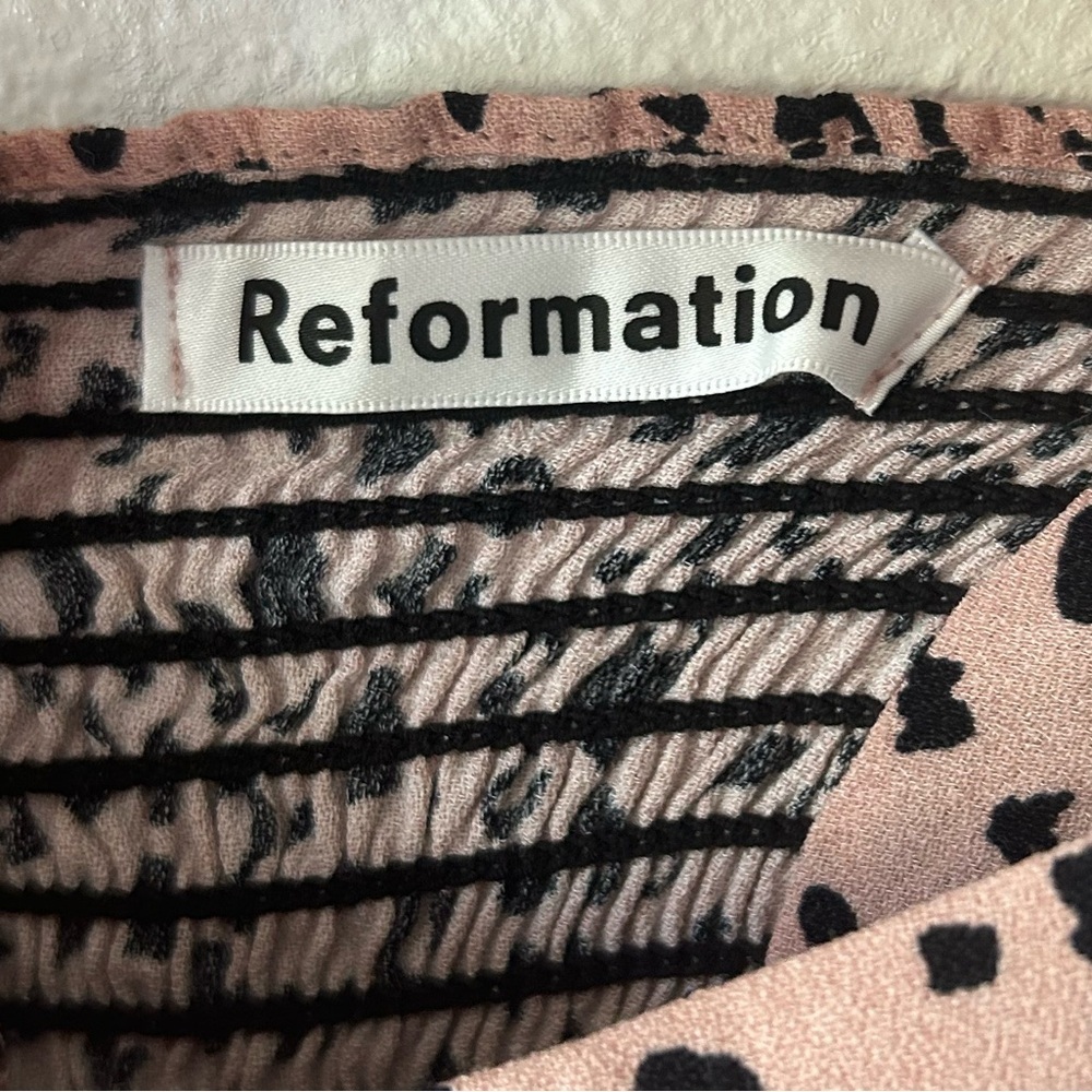 Reformation Quin Tie Sleeve Mini Dress in Pink Panther - Picture 5 of 6